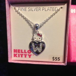 Personalized letter "W" Hello Kitty Necklace